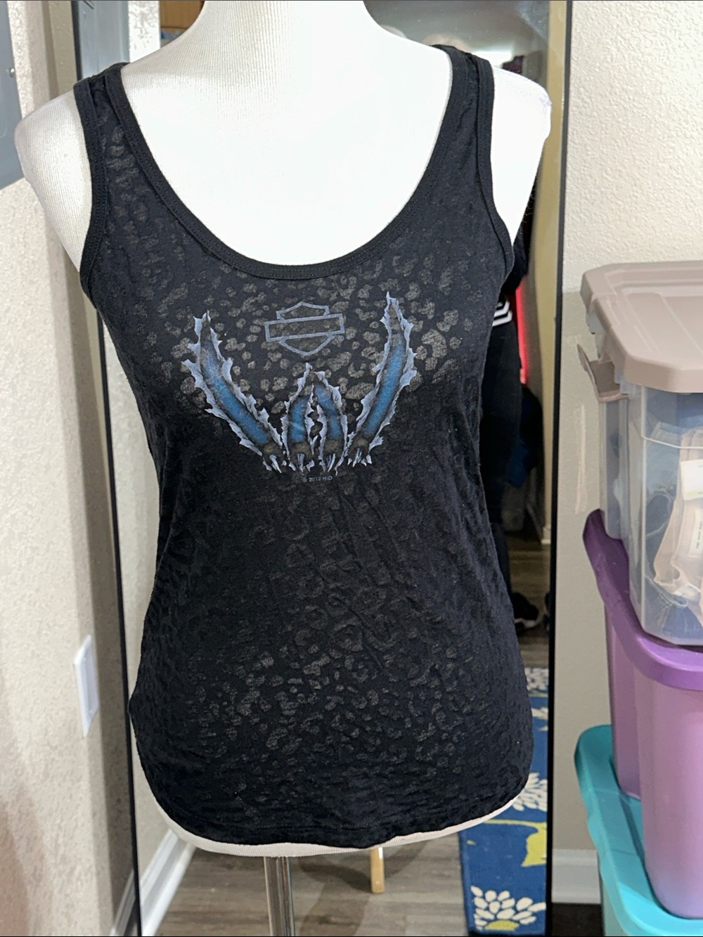Harley-Davidson Black Tank Top with Blue Graphic